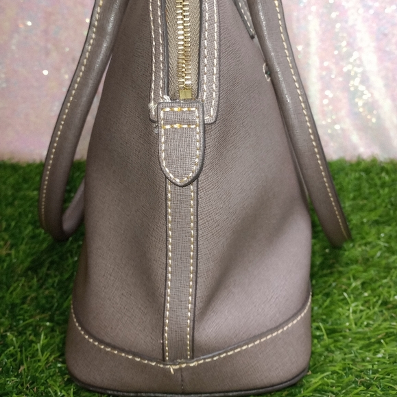 Like New, Dooney & Bourke Saffiano Leather Satchel, gray color - Picture 5 of 9